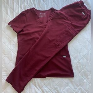 Figs Burgundy Figs Scrub Set